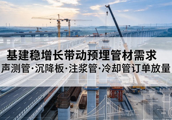 蓬江基建稳增长带动预埋监测管材需求，声测管、沉降板、注浆管订单持续放量